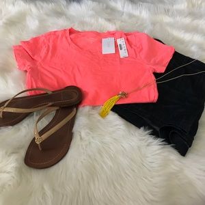 NWT J.Crew vintage cotton shirt neon pink